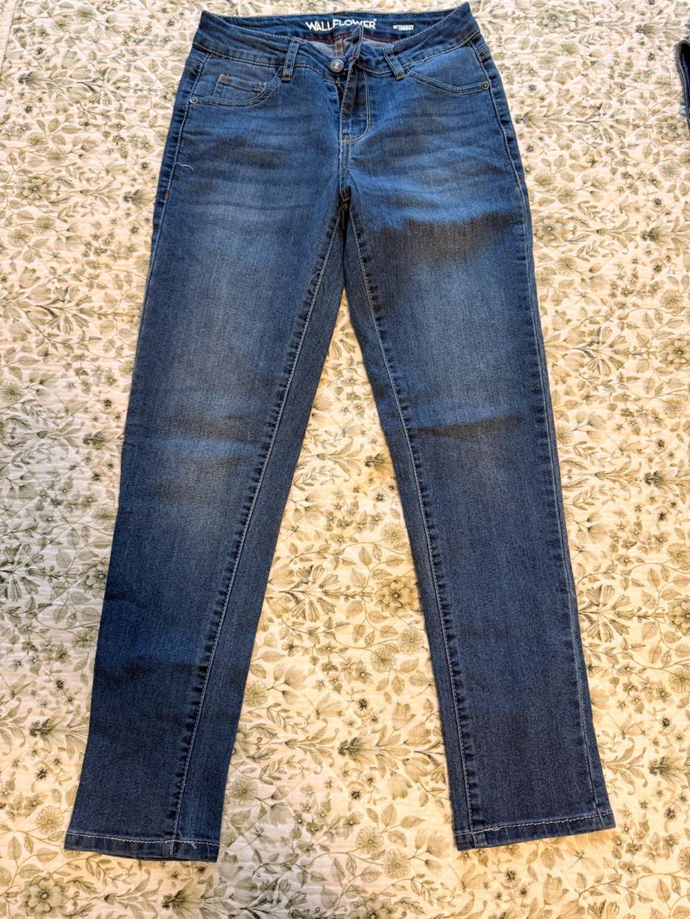 Wallflower Blue Denim Jeans with Red Stitching Detail
